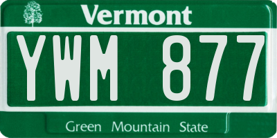 VT license plate YWM877