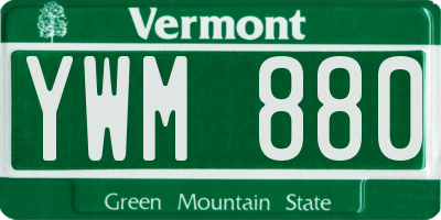 VT license plate YWM880