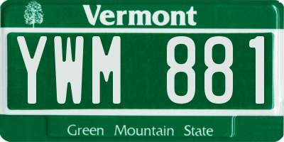 VT license plate YWM881