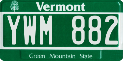 VT license plate YWM882