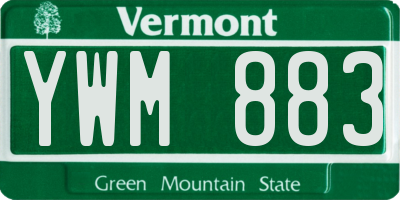 VT license plate YWM883