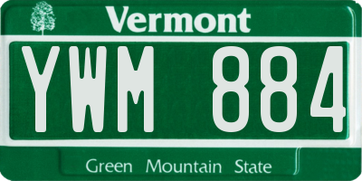 VT license plate YWM884
