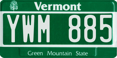 VT license plate YWM885