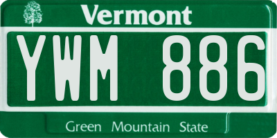VT license plate YWM886
