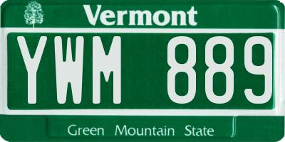 VT license plate YWM889