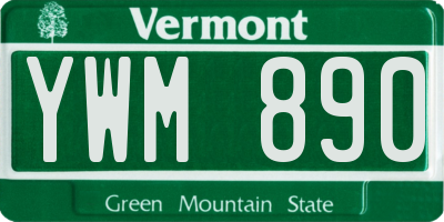 VT license plate YWM890