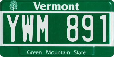 VT license plate YWM891