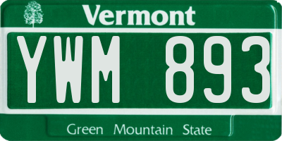 VT license plate YWM893