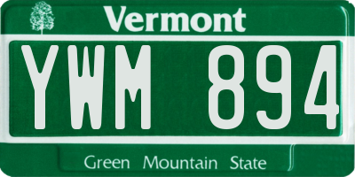 VT license plate YWM894