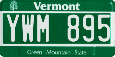 VT license plate YWM895