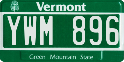 VT license plate YWM896