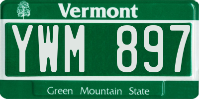VT license plate YWM897