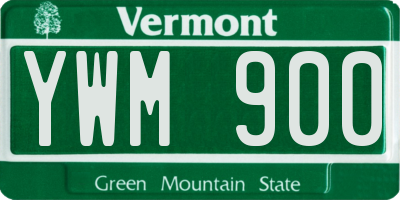 VT license plate YWM900