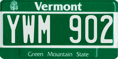 VT license plate YWM902