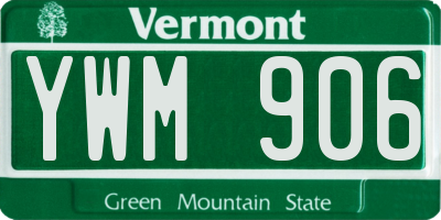 VT license plate YWM906