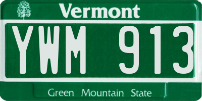 VT license plate YWM913