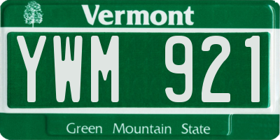 VT license plate YWM921