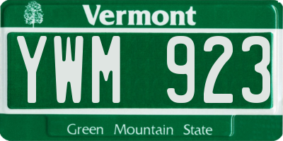VT license plate YWM923