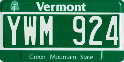 VT license plate YWM924