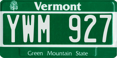 VT license plate YWM927