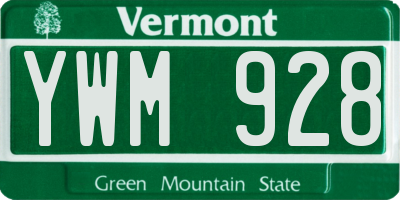 VT license plate YWM928