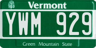 VT license plate YWM929