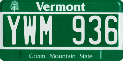 VT license plate YWM936