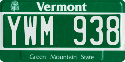 VT license plate YWM938