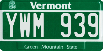 VT license plate YWM939