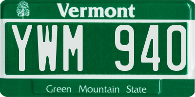 VT license plate YWM940