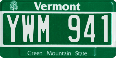 VT license plate YWM941