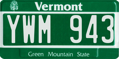 VT license plate YWM943