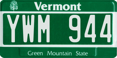VT license plate YWM944