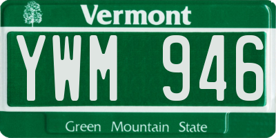 VT license plate YWM946