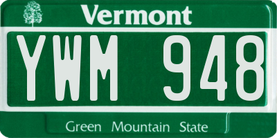 VT license plate YWM948