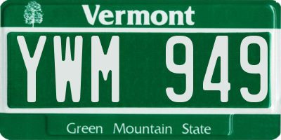 VT license plate YWM949
