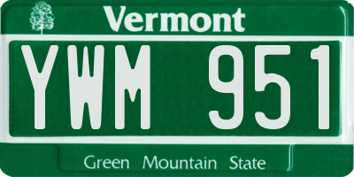 VT license plate YWM951