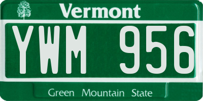 VT license plate YWM956
