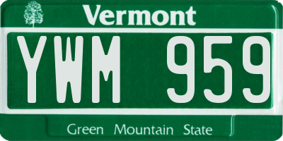 VT license plate YWM959