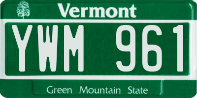 VT license plate YWM961