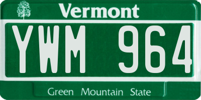 VT license plate YWM964