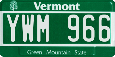 VT license plate YWM966