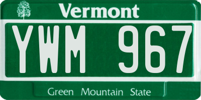 VT license plate YWM967