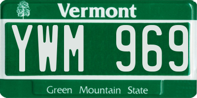 VT license plate YWM969