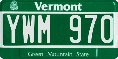 VT license plate YWM970