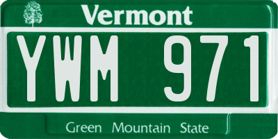VT license plate YWM971