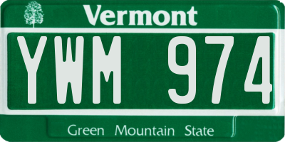 VT license plate YWM974