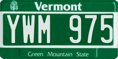 VT license plate YWM975