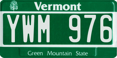 VT license plate YWM976