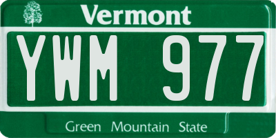 VT license plate YWM977